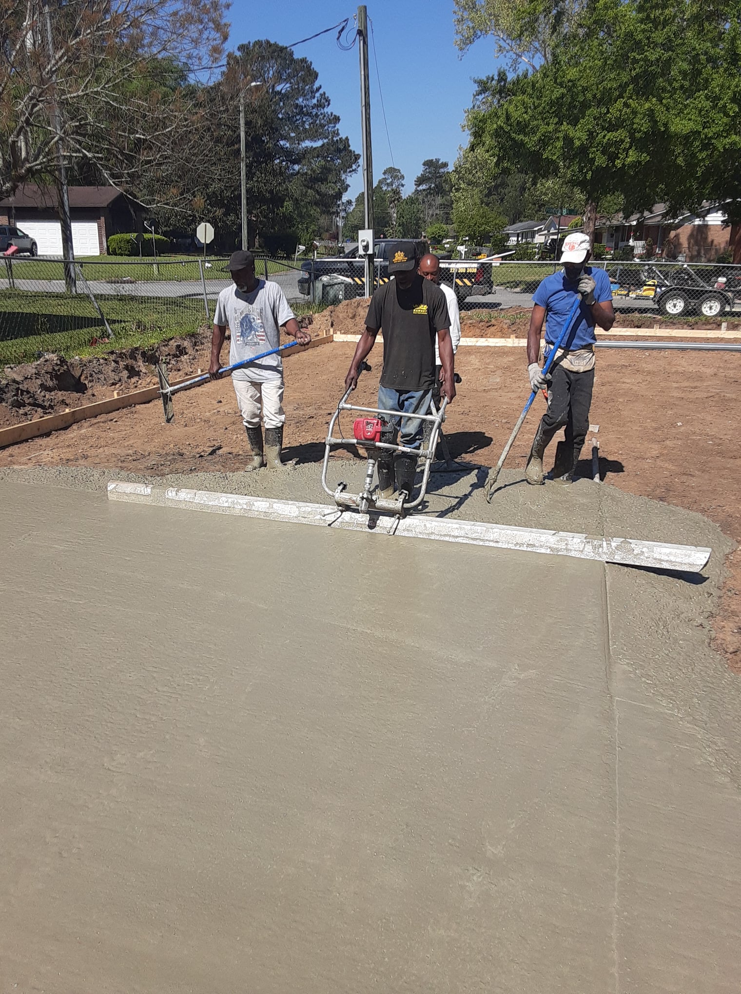 Construction crew working together
